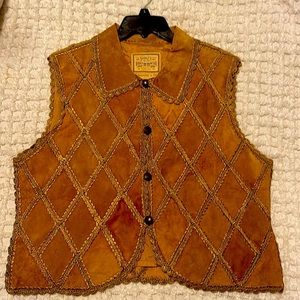 Double D Ranch Wear Suede Patchwork Crochet Western Vest